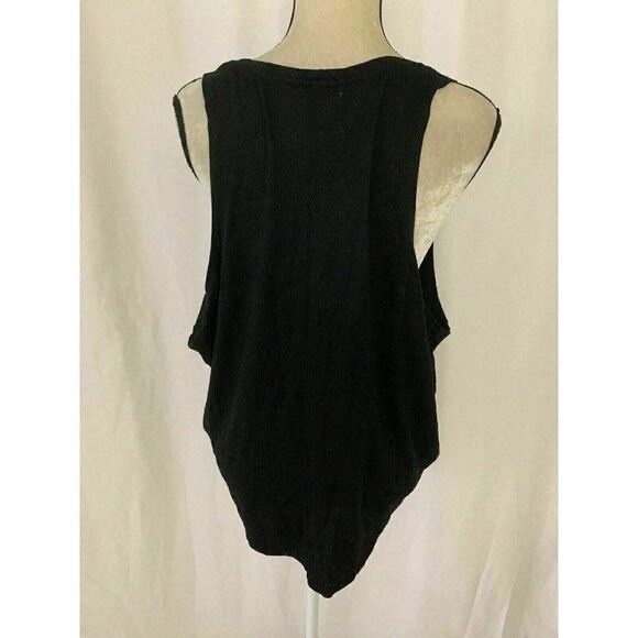 Zara Womens Solid Black Scoop Neck Oversized Tank Top Viscose Medium - Picture 4 of 6